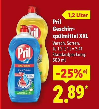 Pril Geschirrspülmittel XXL 1,2 Liter