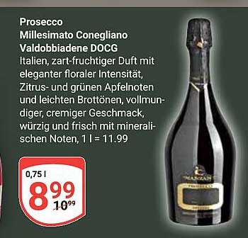 Prosecco Millesimato Conegliano Valdobbiadene DOCG