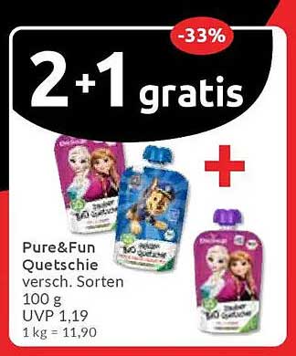 Pure & Fun Quetschie 100 g - 2+1 gratis!