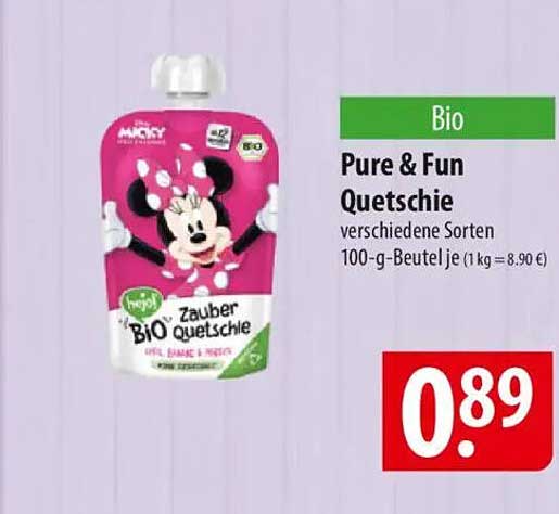 Pure & Fun Quetschie verschiedene Sorten - Bio