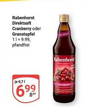 Rabenhorst Direktsaft Cranberry oder Granatapfel