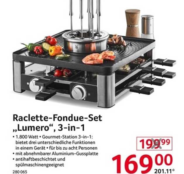 Raclette-Fondue-Set „Lumero“, 3-in-1