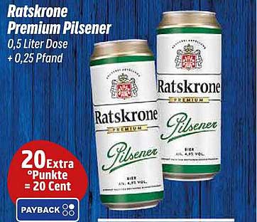 Ratskrone Premium Pilsener 0,5 Liter Dose + 0,25 Pfand