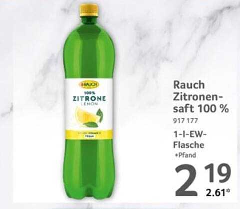 Rauch Zitronensaft 100 % - 1-Liter-Flasche