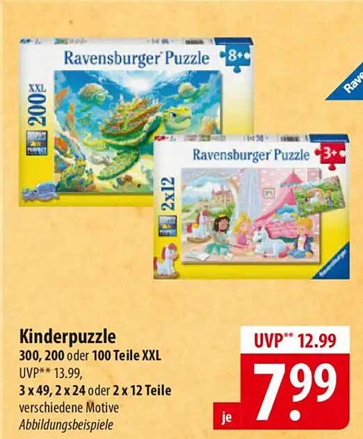 Ravensburger Kinderpuzzle 300, 200 oder 100 Teile XXL