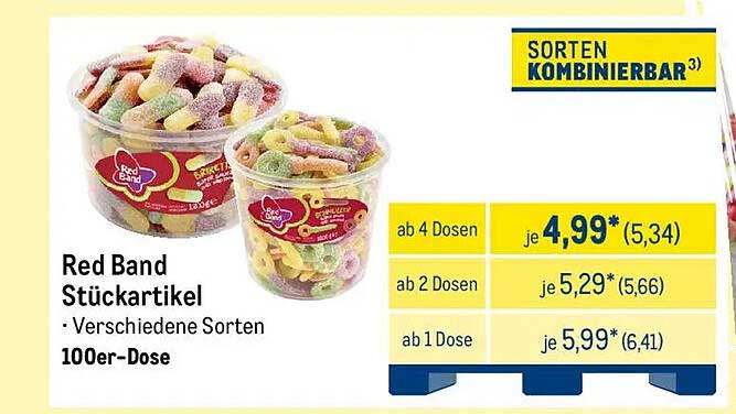 Red Band Stückartikel - Verschiedene Sorten, 100er-Dose