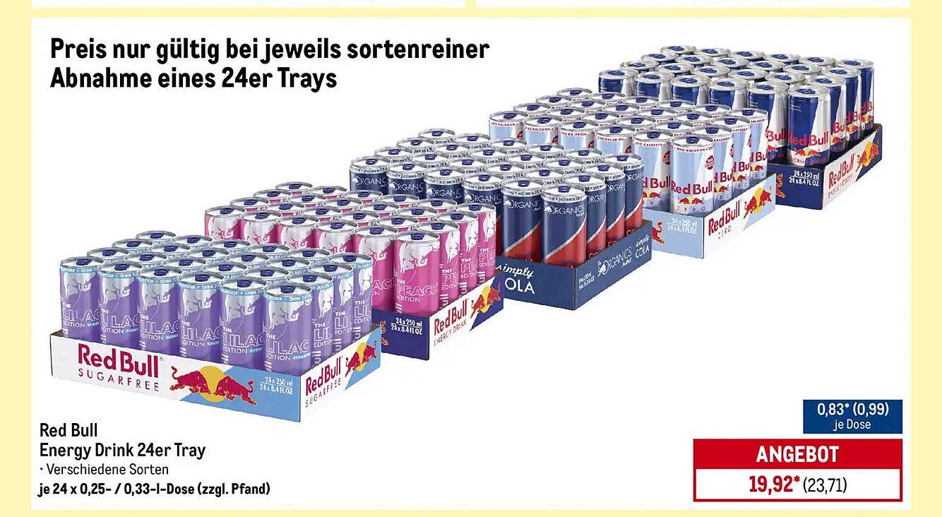 Red Bull Energy Drink 24er Tray - Verschiedene Sorten