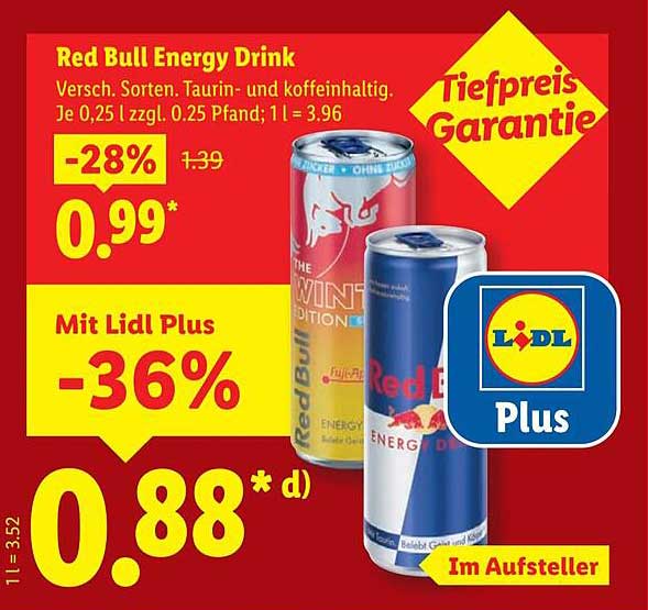 Red Bull Energy Drink - Verschiedene Sorten