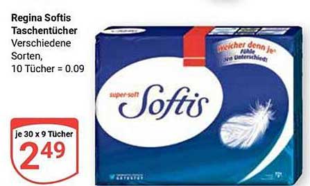 Regina Softis Taschentücher - Verschiedene Sorten, 10 Tücher = 0,09