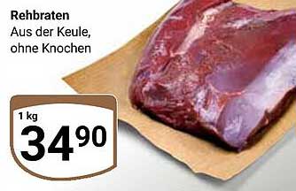 Rehbraten aus der Keule, ohne Knochen