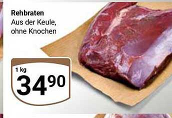 Rehbraten aus der Keule, ohne Knochen