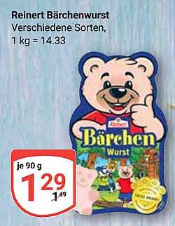 Reinert Bärenwurst – verschiedene Sorten