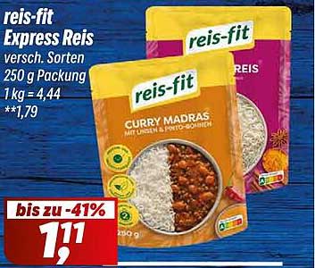 reis-fit Express Reis - verschiedene Sorten 250 g Packung
