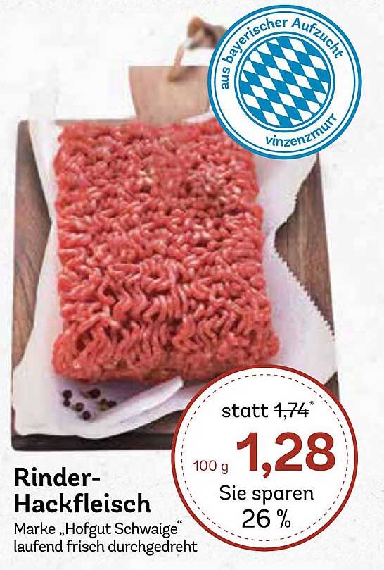 Rinder-Hackfleisch - Marke „Hofgut Schwaige“