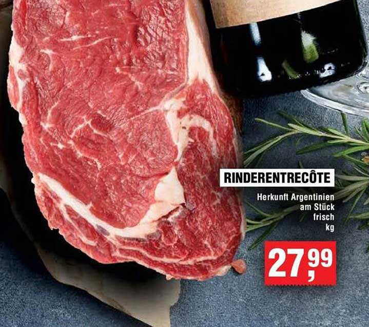 Rinderentrecôte - Herkunft Argentinien am Stück frisch