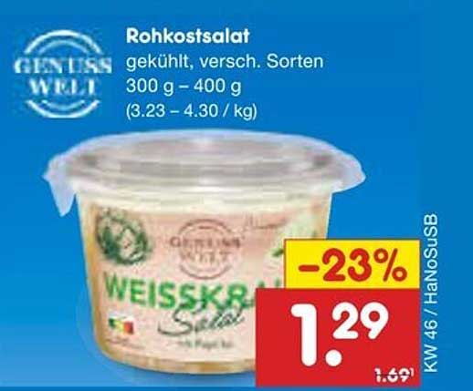 Rohkostsalat, gekühlt, verschiedene Sorten
