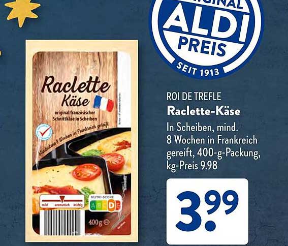Roi de Trefle Raclette-Käse - original französischer Schnittkäse in Scheiben