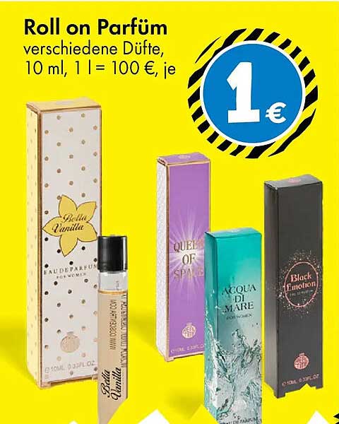 Roll on Parfüm verschiedene Düfte, 10 ml, 1 l = 100 €, je
