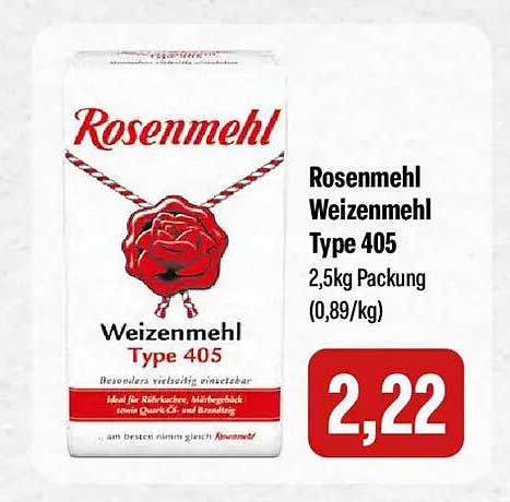 Rosenmehl Weizenmehl Type 405 2,5kg