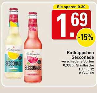 Rotkäppchen Secconade verschiedene Sorten 0,33Ltr. Glasflasche