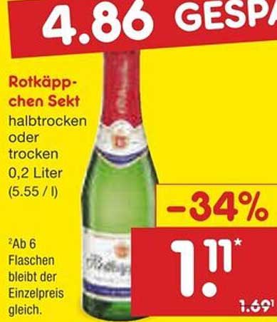 Rotkäppchen Sekt halbtrocken oder trocken 0,2 Liter