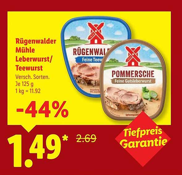 Rügenwalder Mühle Leberwurst/Teewurst 125 g