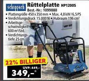 Rüttelplatte HP1200S von Scheppach