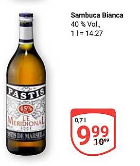 Sambuca Bianca 0,7 l - 40 % Vol.
