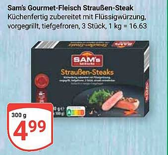 Sam's Gourmet-Fleisch Straußen-Steak