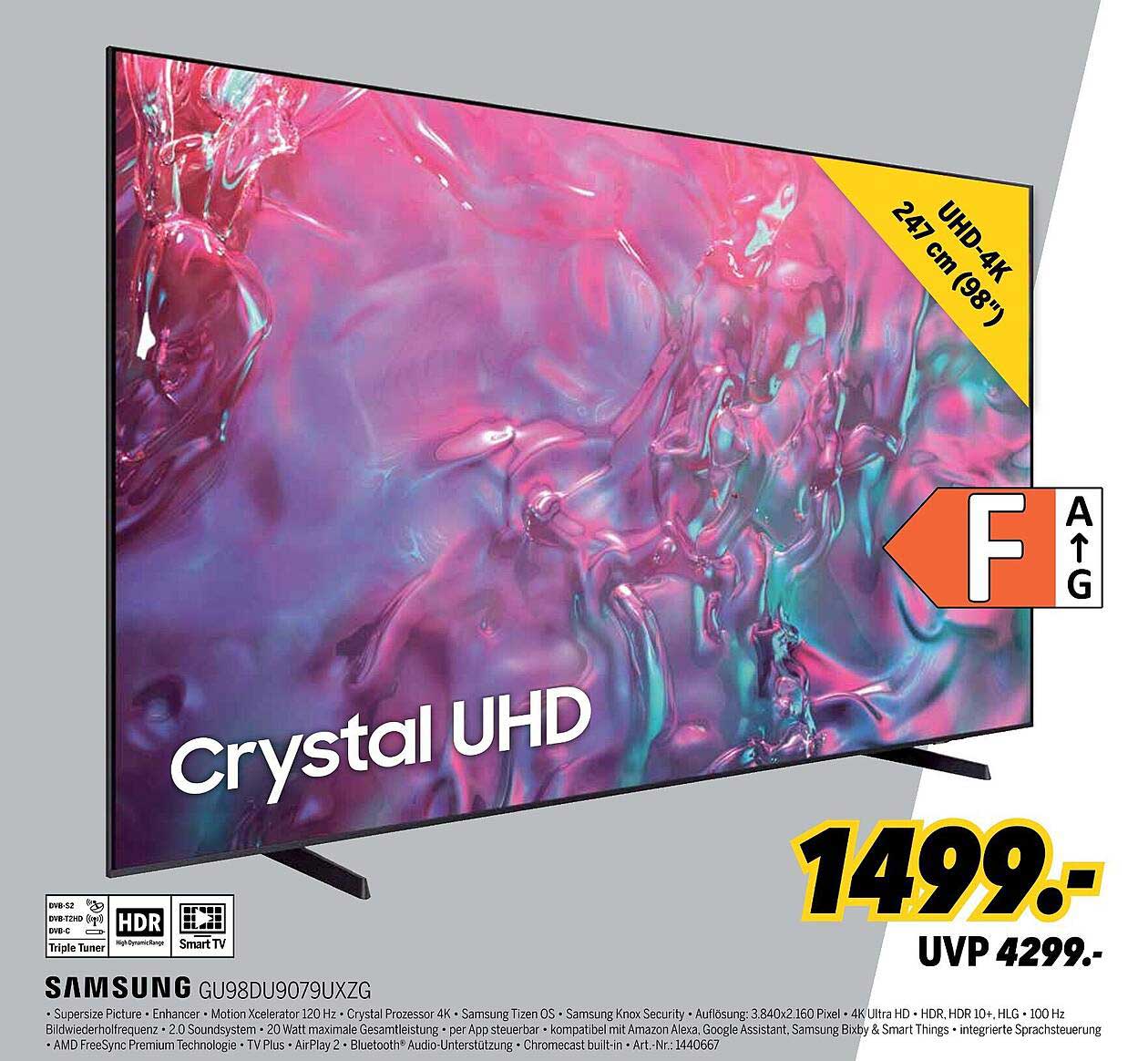 Samsung GU98DU9079UXZG - UHD 4K Fernseher 247 cm (98 Zoll)