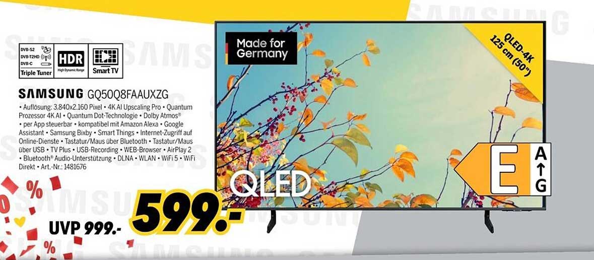 Samsung QLED-Fernseher GQ50Q8FAAUXZG 50 Zoll