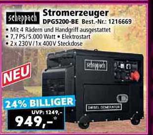 Scheppach Stromerzeuger DPG5200-BE