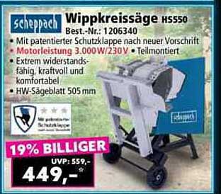 Scheppach Wippkreissäge HS550