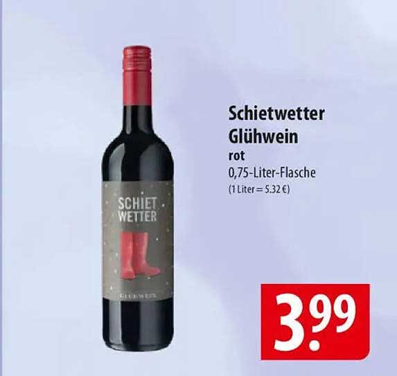 Schiétwetter Glühwein rot 0,75-Liter-Flasche