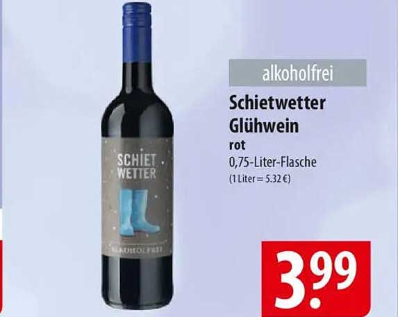 Schiетwetter Glühwein rot 0,75-Liter-Flasche