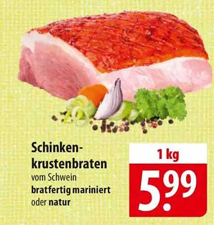 Schinkenkrustenbraten vom Schwein bratfertig mariniert oder natur