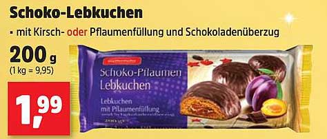 Schoko-Lebkuchen mit Kirsch- oder Pflaumenfüllung