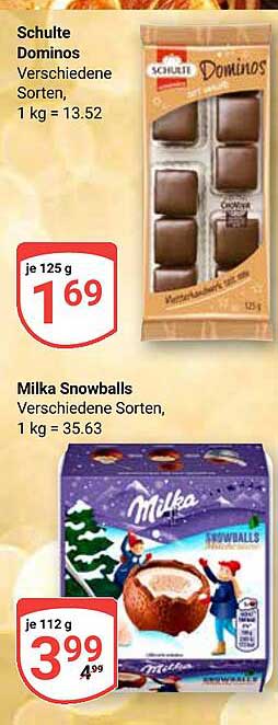 Schulte Dominos und Milka Snowballs – Süße Versuchungen für jeden Anlass