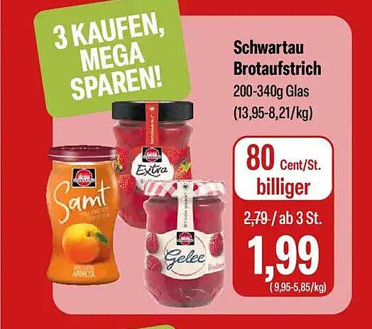 Schwartau Brotaufstrich 200-340g Glas