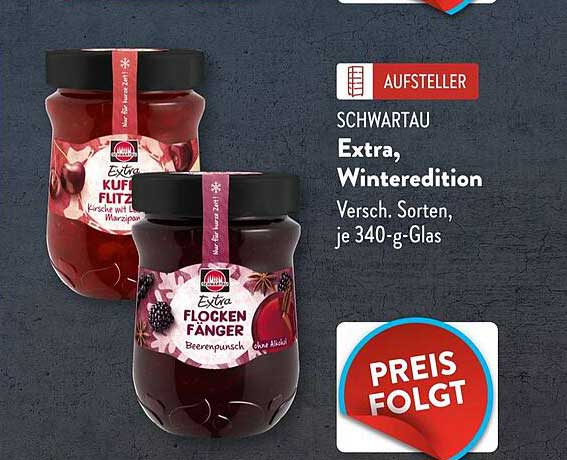 Schwartau Extra, Winteredition – Verschiedene Sorten, je 340-g-Glas