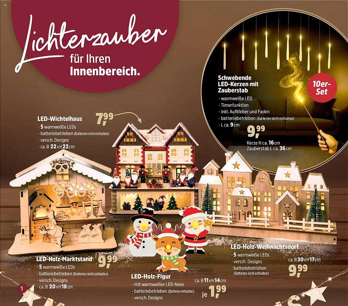 Schwebende LED-Kerzen mit Zauberstab 10er-Set