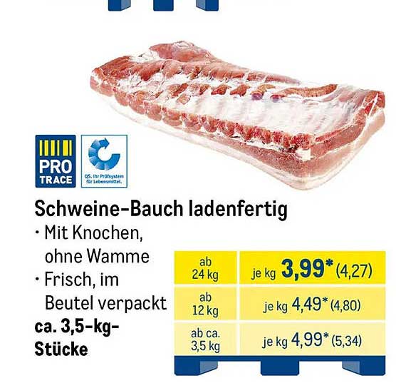 Schweine-Bauch ladenfertig