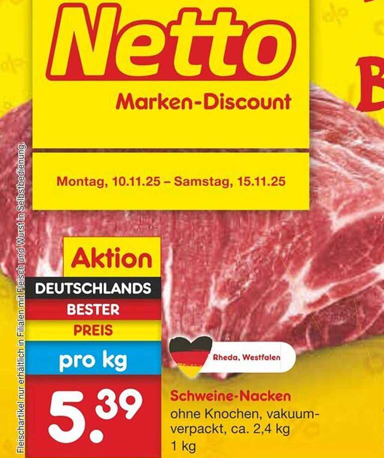 Schweine-Nacken ohne Knochen, vakuumverpackt, ca. 2,4 kg