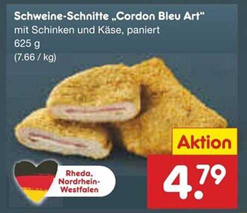 Schweine-Schnitte „Cordon Bleu Art“ mit Schinken und Käse, paniert 625 g