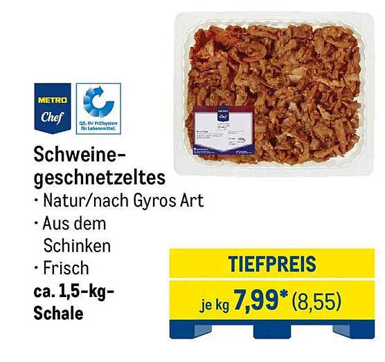 Schweinegeschnetzeltes - Natur/nach Gyros Art