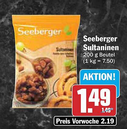 Seeberger Sultaninen 200 g Beutel