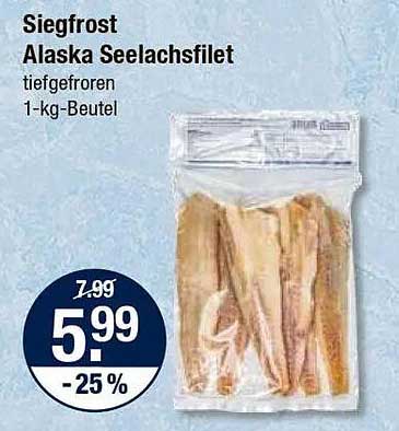 Siegfrost Alaska Seelachsfilet - tiefgefroren, 1-kg-Beutel