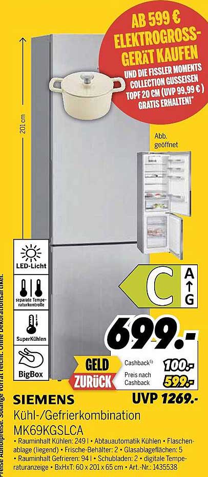 SIEMENS Kühl-/Gefrierkombination MK69KGSLA