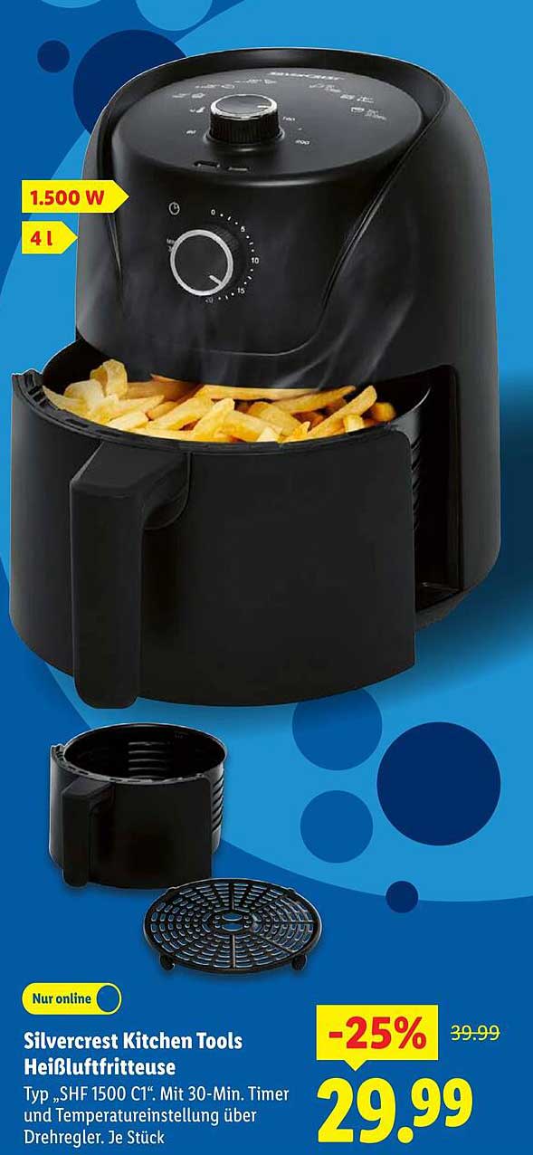 Silvercrest Kitchen Tools Heißluftfritteuse Typ SHF 1500 C1
