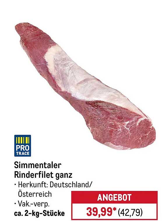 Simmentaler Rinderfilet ganz